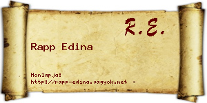 Rapp Edina névjegykártya